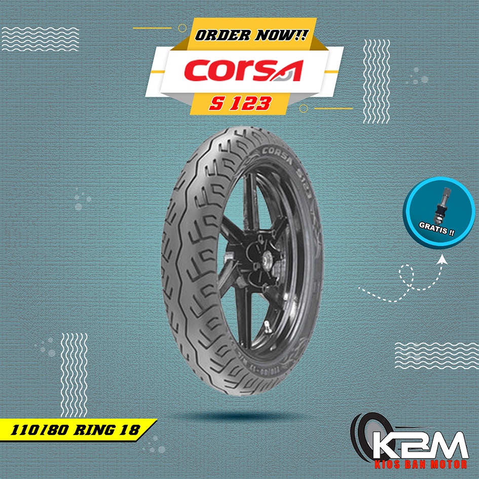 Ban Motor MOGE (Motor Batangan) CORSA S 123 110/80 Ring 18 Tubeless