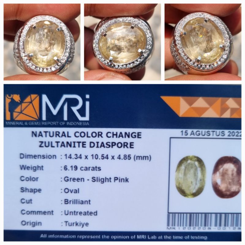 Natural Color Change Zultanite Diaspore Turkiye Memo 6.19 crt
