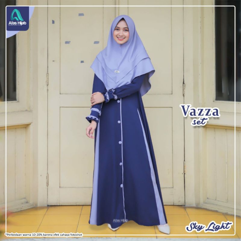 Afas Hijab.. Gamis Vazza Set . Ready size L