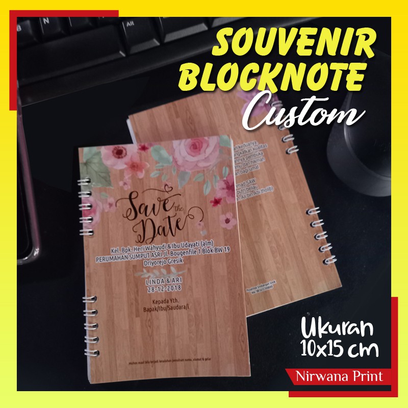 

SOUVENIR PERNIKAHAN NOTE BOOK CUSTOM BLOCKNOTE SEMINAR KIT A6
