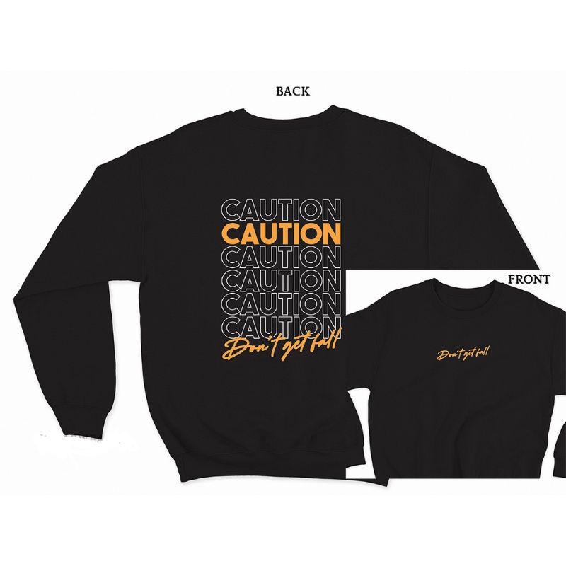 Sweater crewneck pria wanita (Caution)