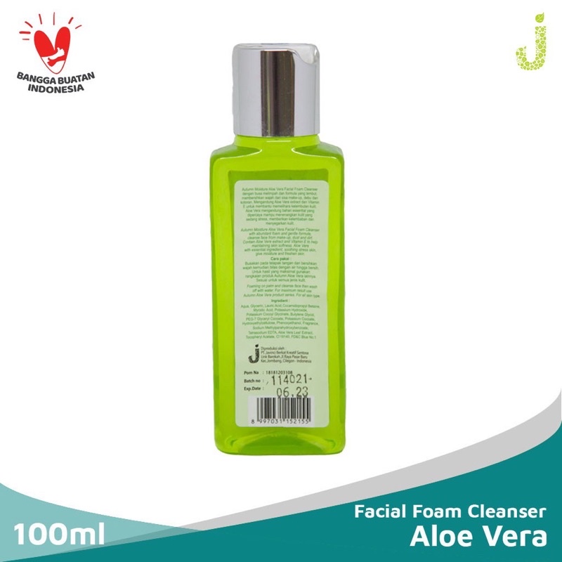 Ready Stok (BPOM) Autumn Moisture Aloe Vera Facial Foam Cleanser 100ML