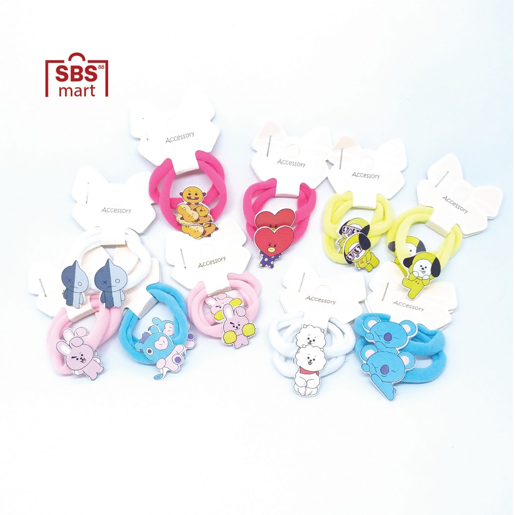 [2PC] KUNCIR DONUT BTS - IKAT RAMBUT DONAT BTS BT21 - KARET RAMBUT KARAKTER KOREA