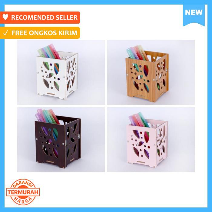 

Stationery Stand - Kotak Pulpen Kayu Diy Daun&Garis - Alat Tulis