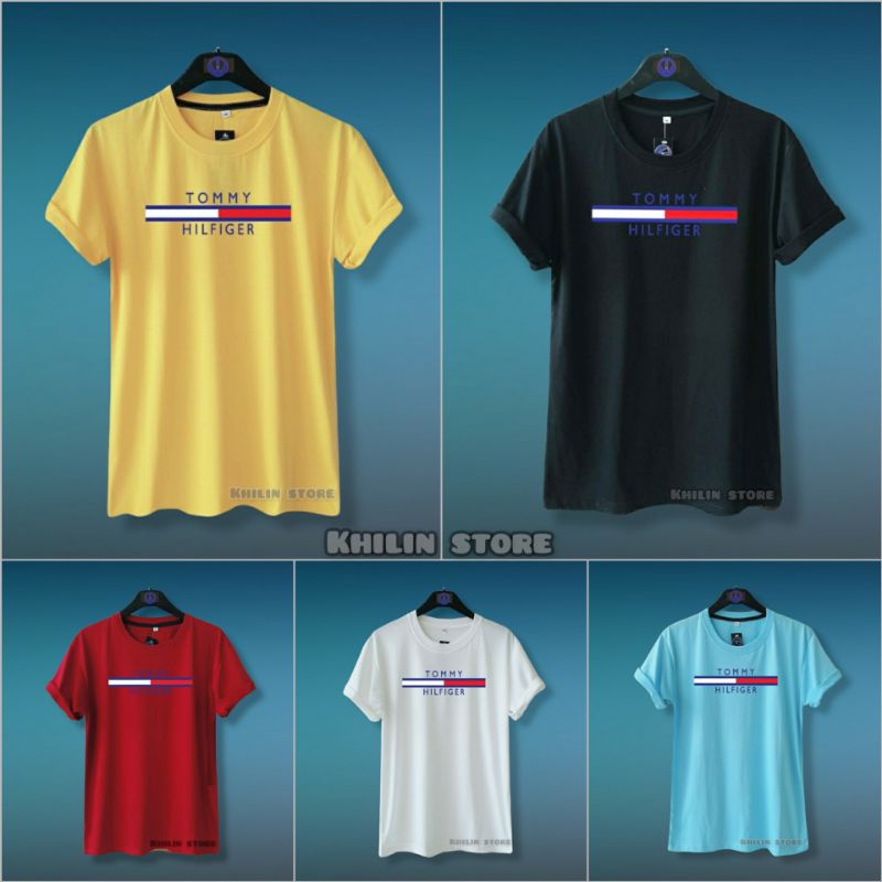 Kaos Pria Tomfiger Lengan Pendek Baju Pria Wanita Tomfiger Baju Kaos Cowok Pria Kaos Distro Pria Wanita Premium Original