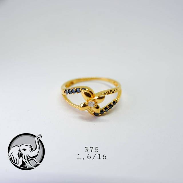 1,6gr Cincin Model Permata Emas Asli Kadar 375 kodeN11616