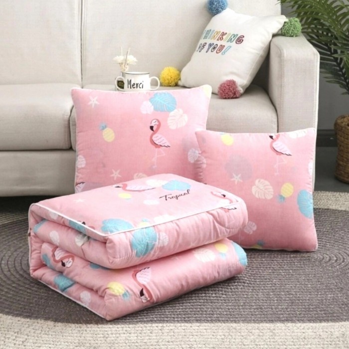 

Bantal Selimut Bantal Sofa Bantal Mobil Bisa Dilipat Menjadi Bantal - FLAMINGGO PINK