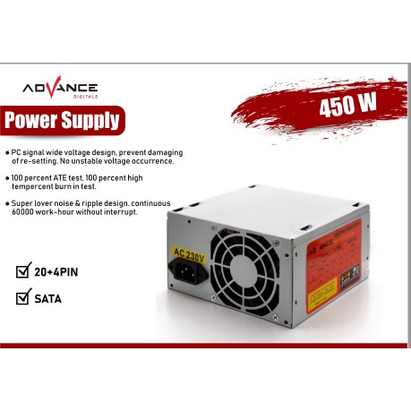 PSA450 | POWER SUPPLY UNIT ADVANCE V2130 450 WATT ORIGINAL RESMI (GREY)