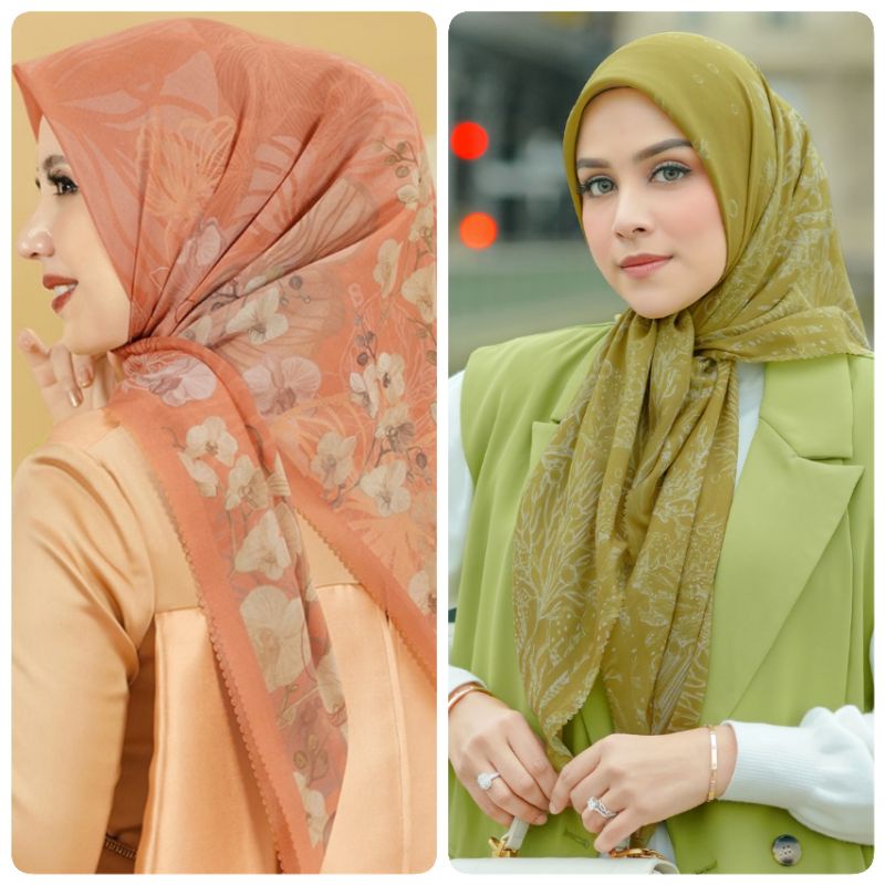 Buttonscarves Orchide Extended Blaze Orange + Minorca Seaweed NEW