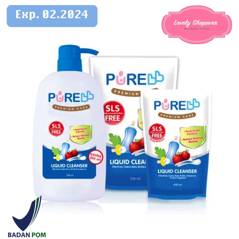 PUREBABY PURE BABY LIQUID CLEANSER 450 700 ML 450ML 700ML SABUN CUCI BOTOL REFILL ISI ULANG