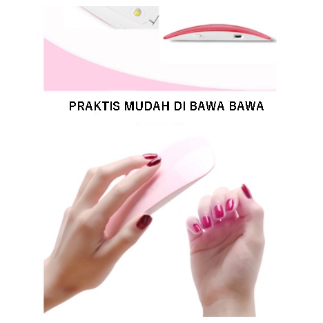 SunMiniUVLEDGel Polish Nail Dryer Lamp 6W (Pengering Kutek)FREECABLE