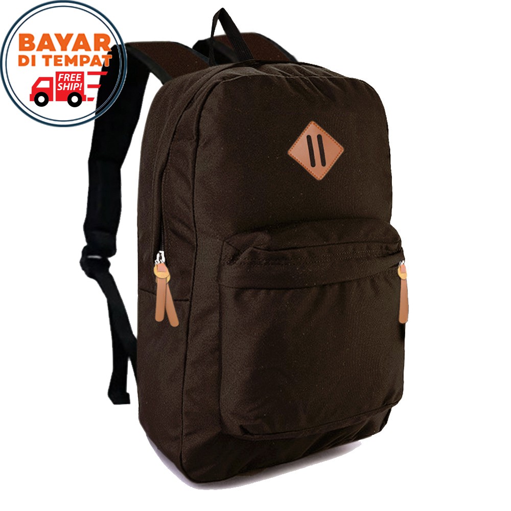 SHOPEE 7.7 BOMBASTIS SALE!! Backpack Pria Wanita PMP10354 Tas Ransel Laptop Tas Pria Wanita 16 Inchi - Coffee