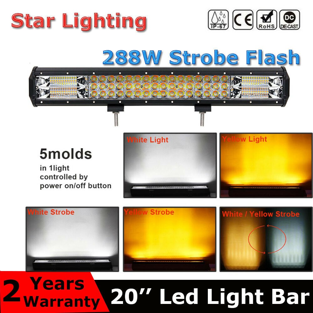  Lampu  Strobo Strip LED  3  Baris Panjang 20 288W Warna  