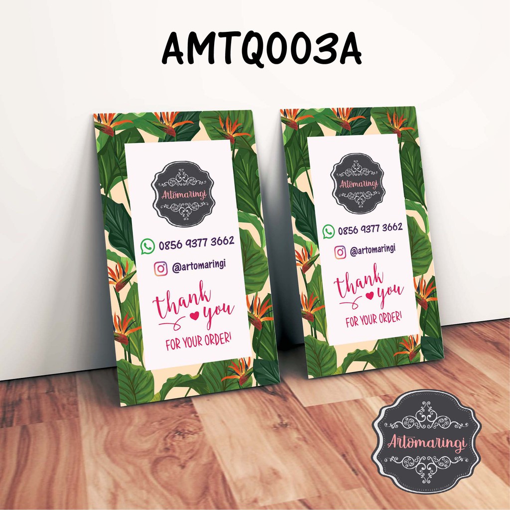 Kartu Ucapan / Thanks Card untuk Online Shop / Coupon Souvenir / Ucapan Pernikahan