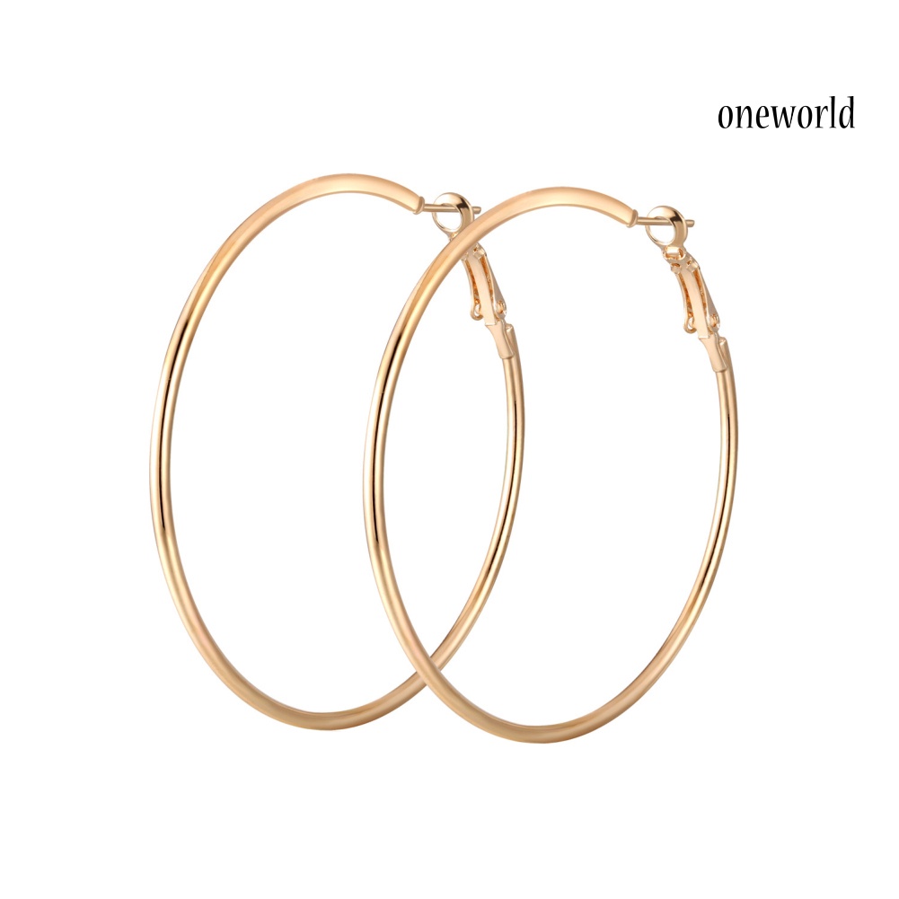 OW# Simple Women Hollow Big Circle Hoop Earrings Party Statement Jewelry Friend Gift