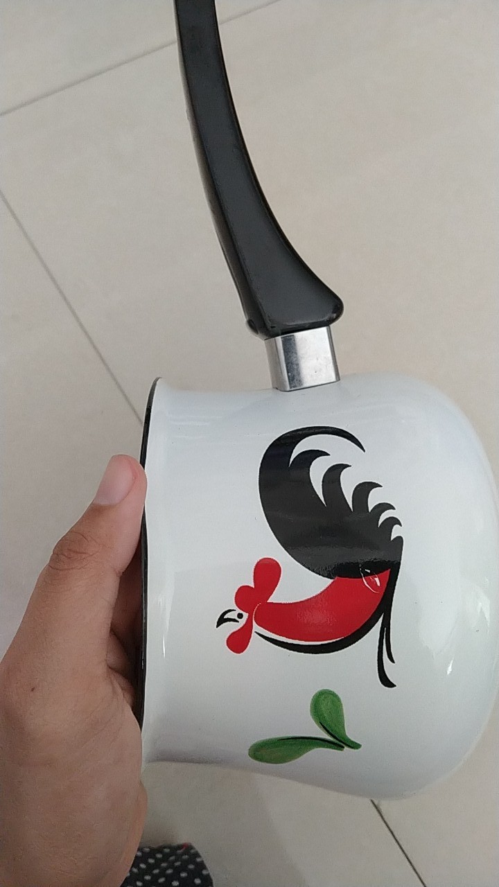 Panci Enamel Single Handle Kukuruyuk Milk Pan Ejire Kedaung