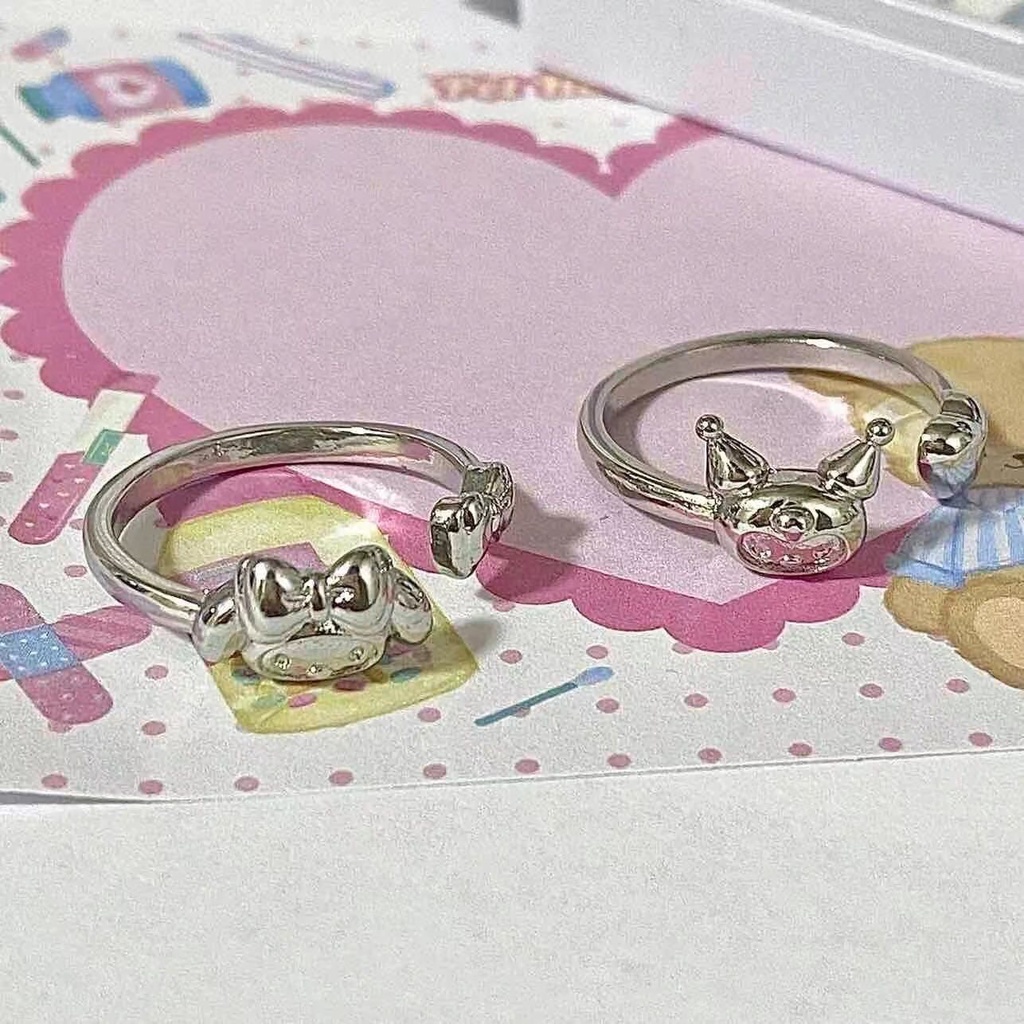 Cincin Lapis Silver Motif Sanrio Kuromi Untuk Wanita