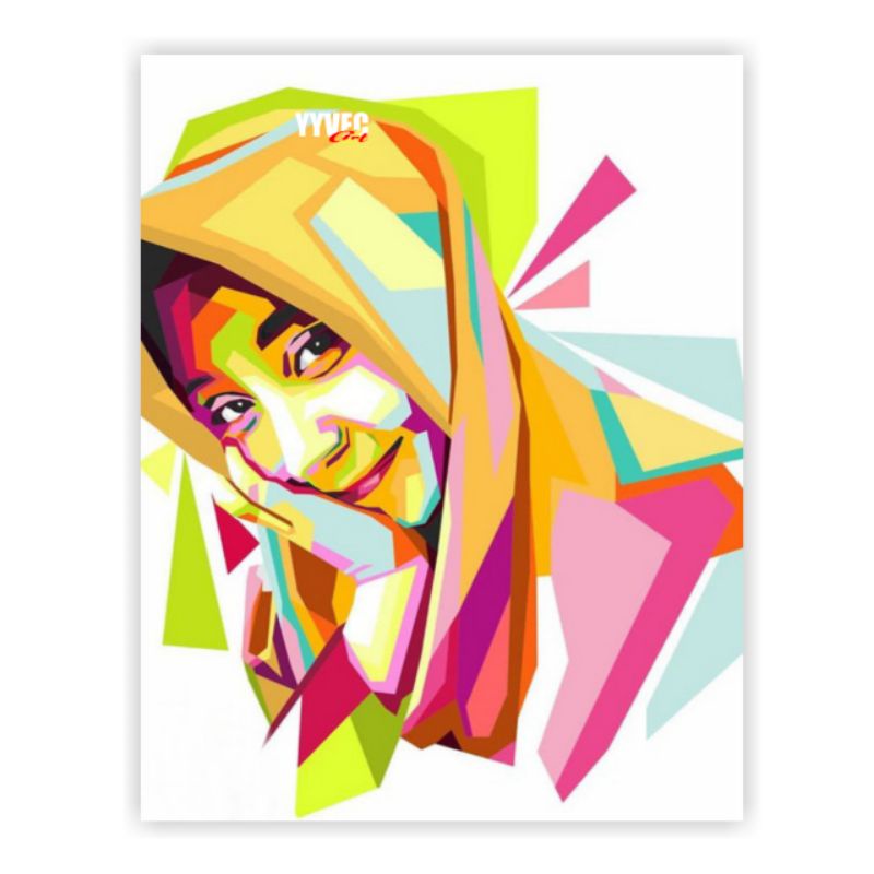 PAJANGAN DINDING WPAP ART CUSTOM | LUKISAN WAJAH DIGITAL
