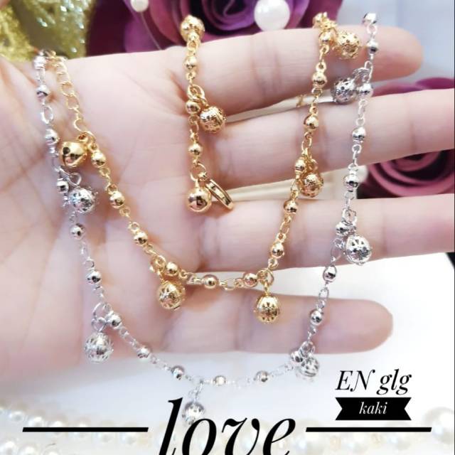 Xuping gelang kaki lapis emas 18k 2648j