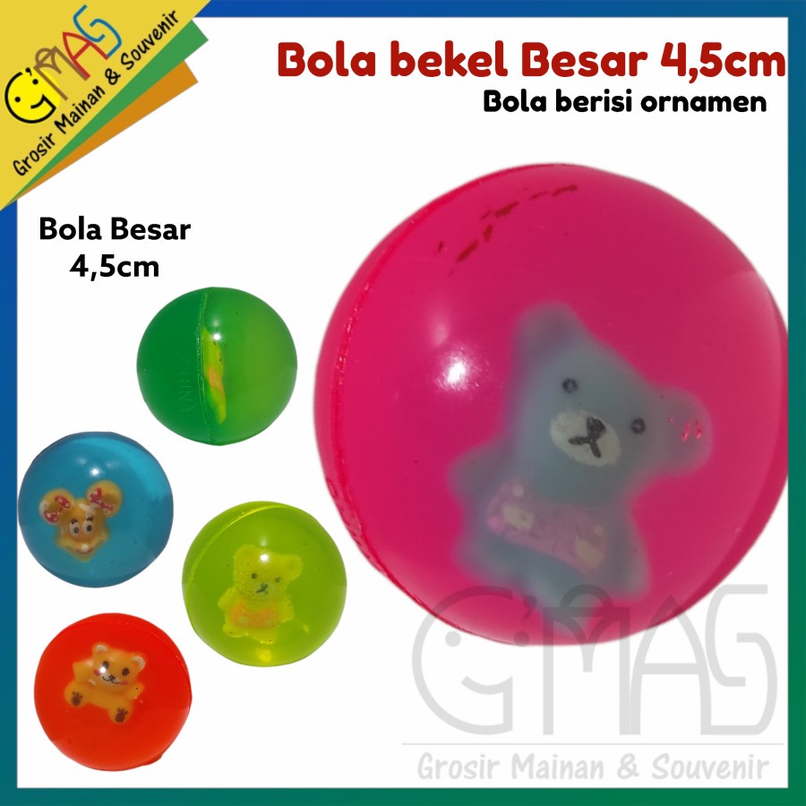 Bola bekel besar 4,5cm bola karet bola bekel isi boneka