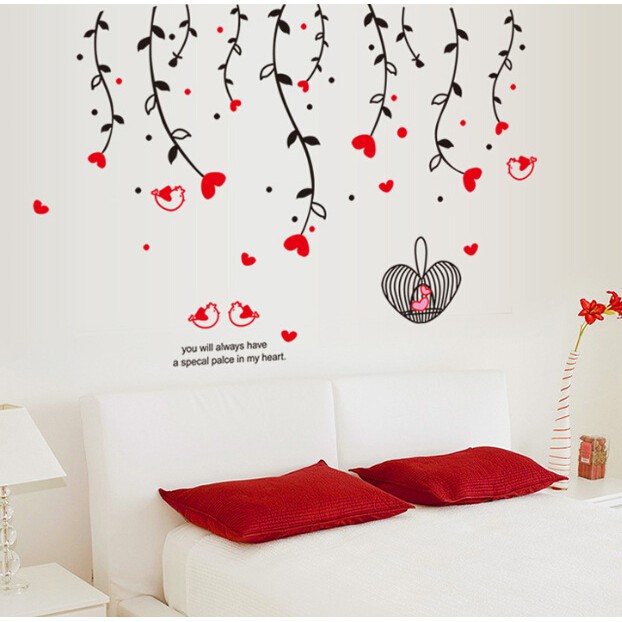 RELIZA Wall Sticker / Stiker Dinding / Wallsticker Ranting Rumbai Salur Love AY828