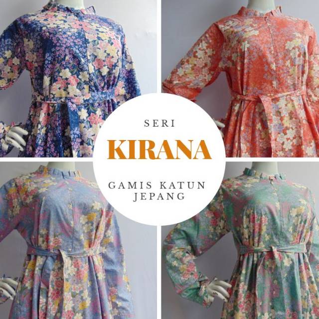 Gamis Katun Jepang Ori (Kirana Biru Jeans)