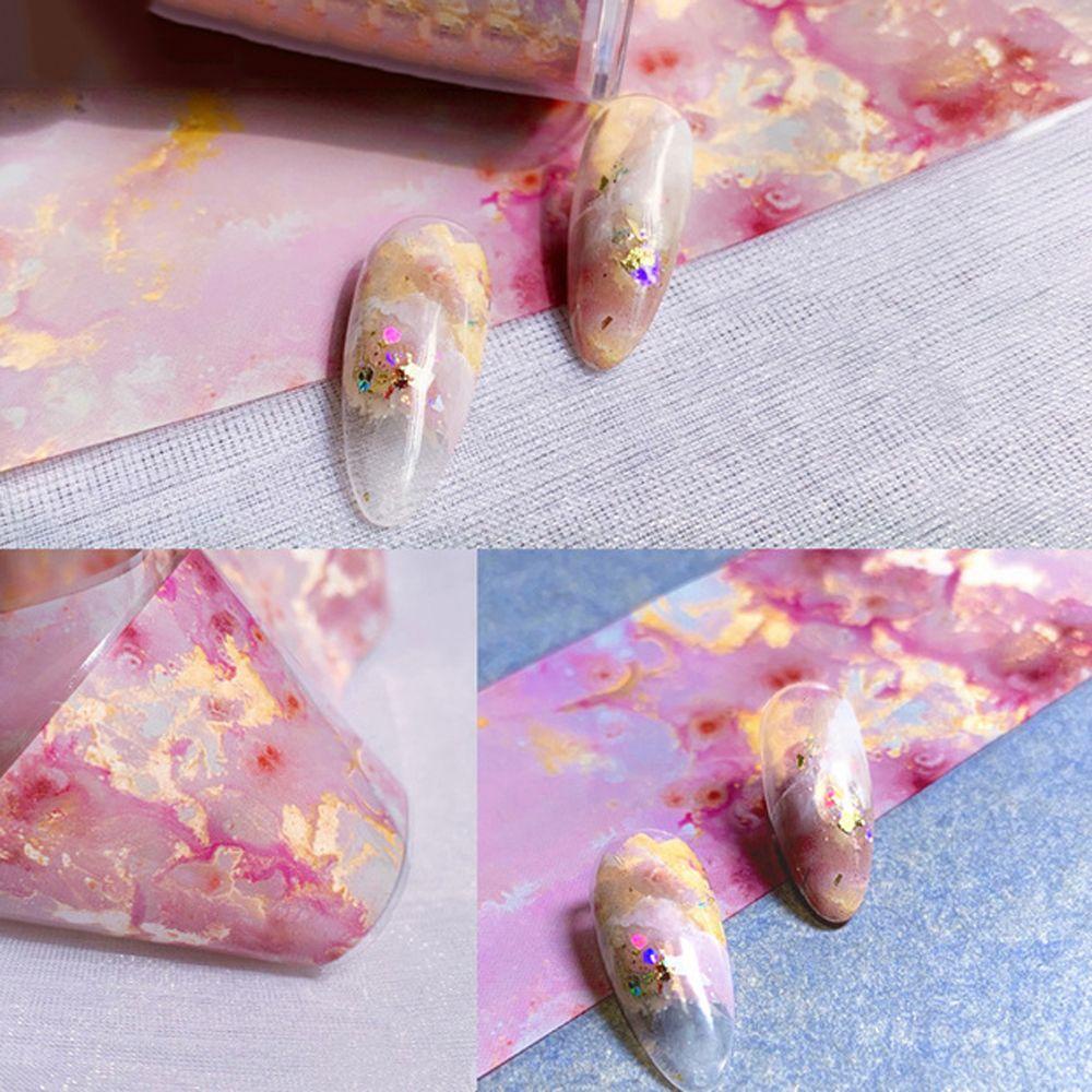 MXBEAUTY Kertas Transfer Nail Art Gadis Korea Tortoiseshell Amber Nail Art Dekorasi Cellophane Paper DIY Nail Decals