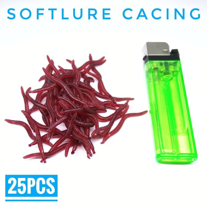 Umpan Cacing Karet Soft Lure Merah Murah