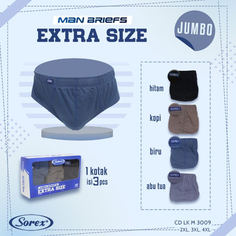 Sorex Man brief LK M3009 celana dalam laki-laki jumbo extra size  2XL,3XL,4XL harga perbiji