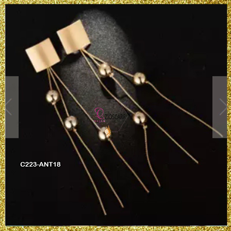 ANTING KOREA WANITA/ANTING TITANIUM ANTI KARAT/ANTING HIJAB/ANTING TUSUK TITANIUM GANTUNG ANT18