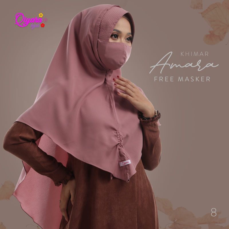 Jilbab Amara Khimar Free Masker Ori Qiyara Hijab