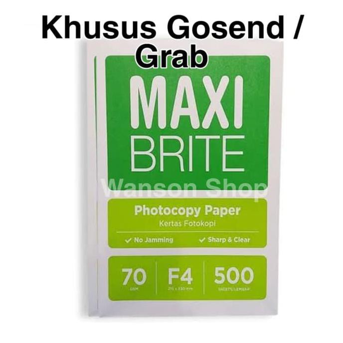 

KERTAS HVS MAXI BRITE F4 70 GR KHUSUS GOJEK/GRAB