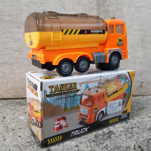 Mainan Truk Tanki Bump &amp; Go Edukatif - Mobil Truck Tangki Baterai Anak