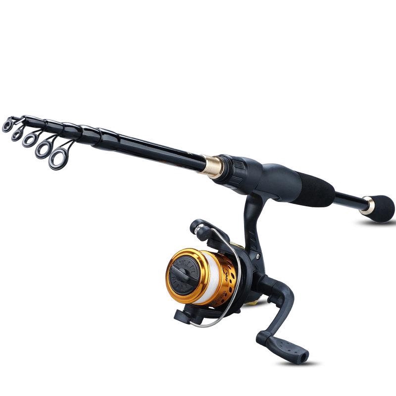 Set Pancing Kolam Termurah Serat Karbon Portabel 1.8M-2.4M Joran Pancing Joran Kabel Sutet Joran Casting Joran Tegek Teleskopik Dan 5.2:1 Gear Ratio Fishing Spinning Reel Untuk Air Tawar Memancing Set