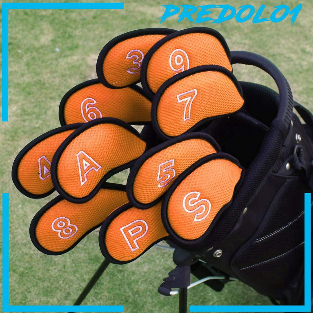 [PREDOLO1] 10Pcs/Pack Meshy Golf Iron Covers Set Headcover Fit Most Irons