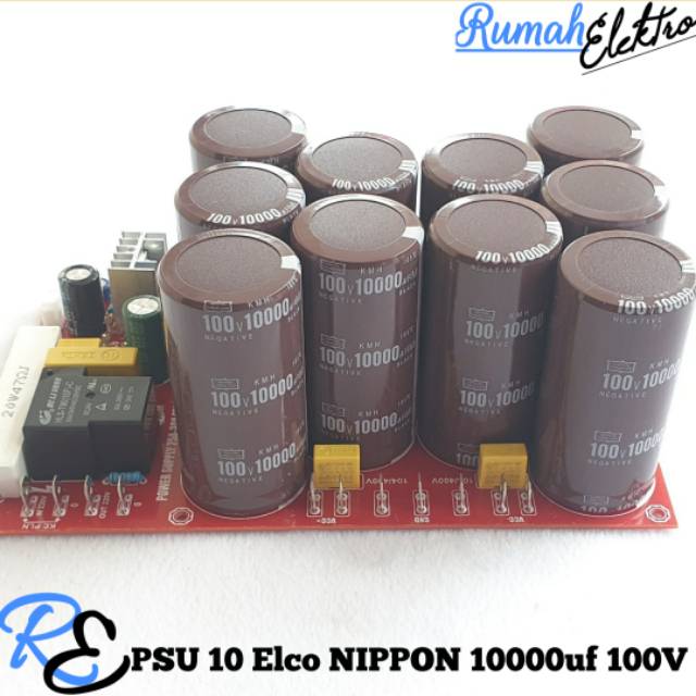 Kit PSU 10 Elco Plus Softstart Nippon Chem Coklat 10000uf 100V