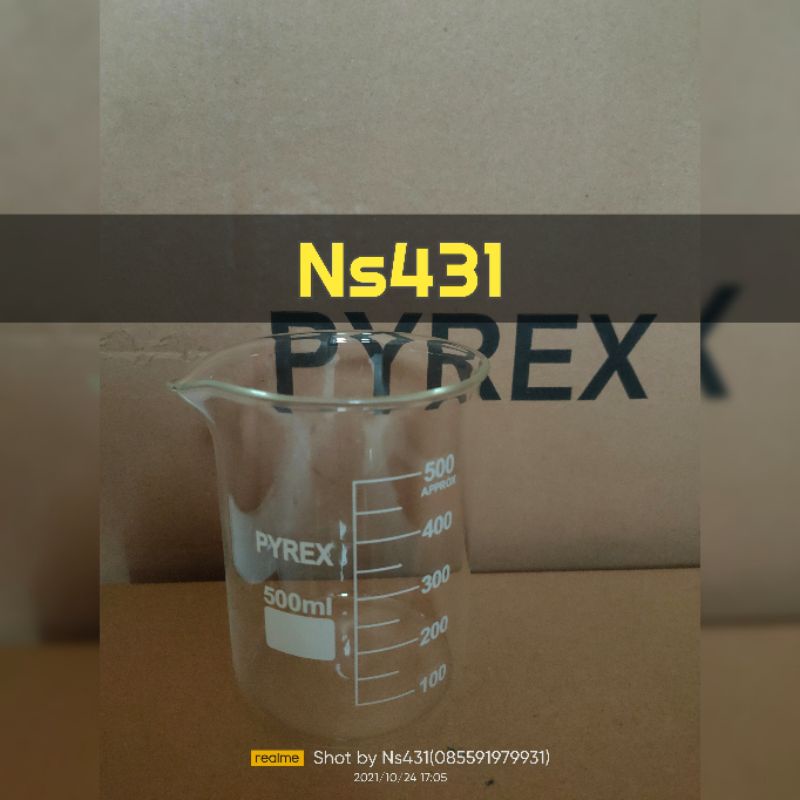 beaker glass 500ml pyrex / gelas kimia 500 ml pyrex