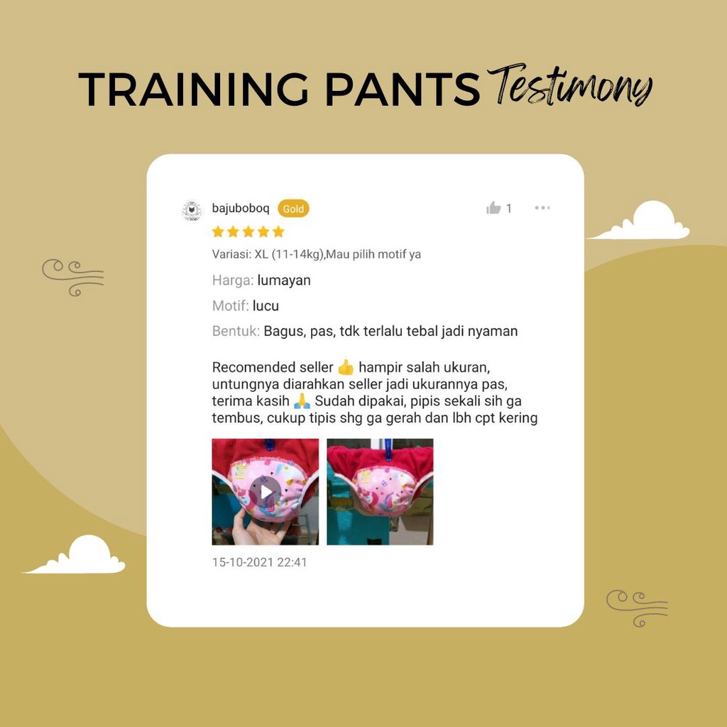 TRAINING PANTS KLODIZ - CELANA ANAK TOILET TRAINING