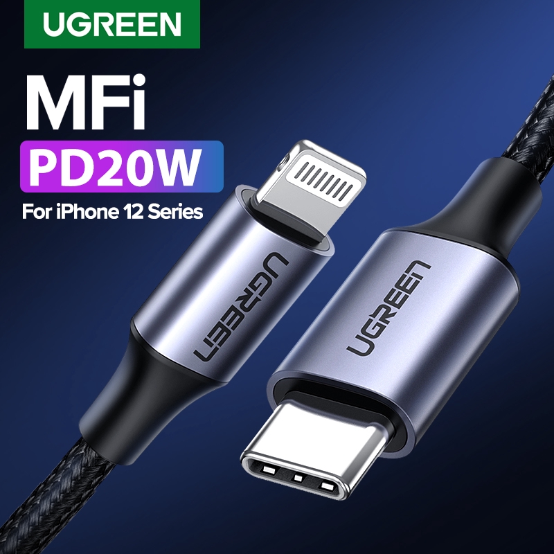 Ugreen Kabel Nilon Braided Data Charger USB Tipe C untuk iPhone x XS XR