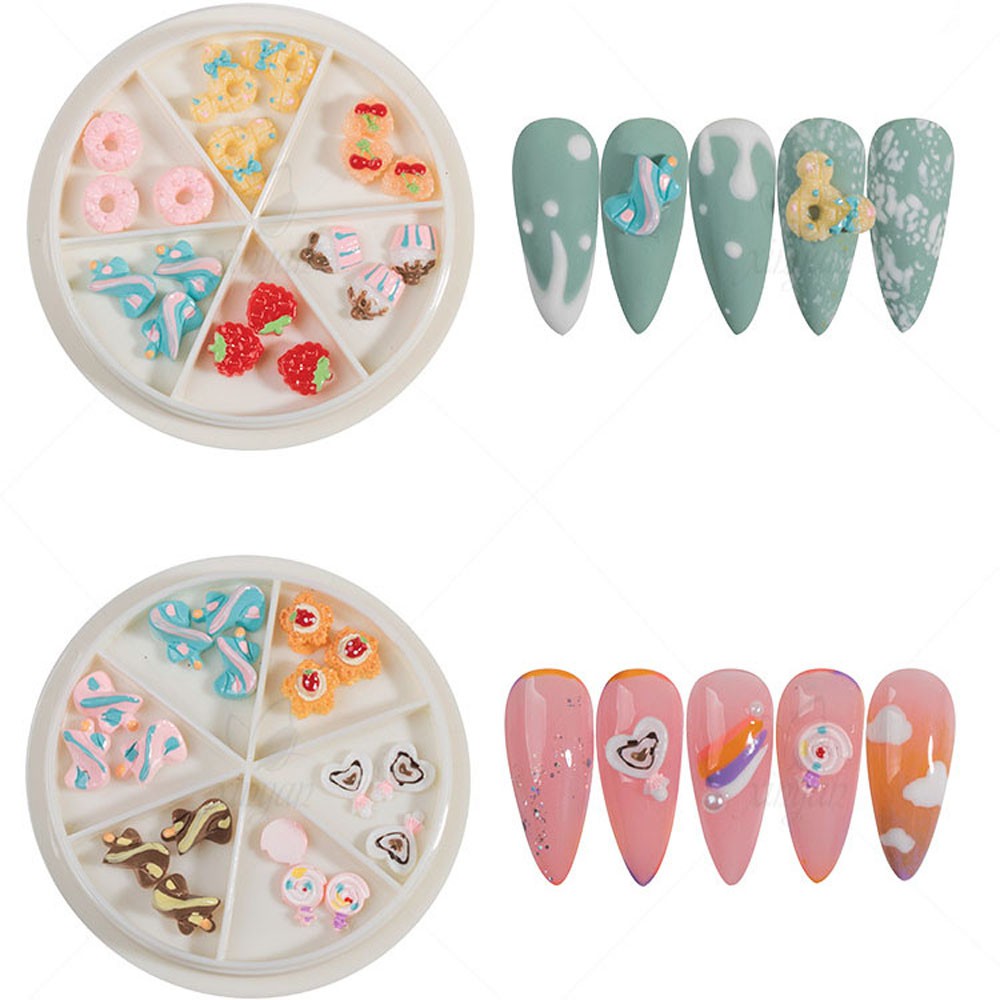 Mxbeauty Hiasan Kuku 3d Bentuk Es Krim / Kue / Donat Bahan Resin Model Jepang Untuk Nail Art