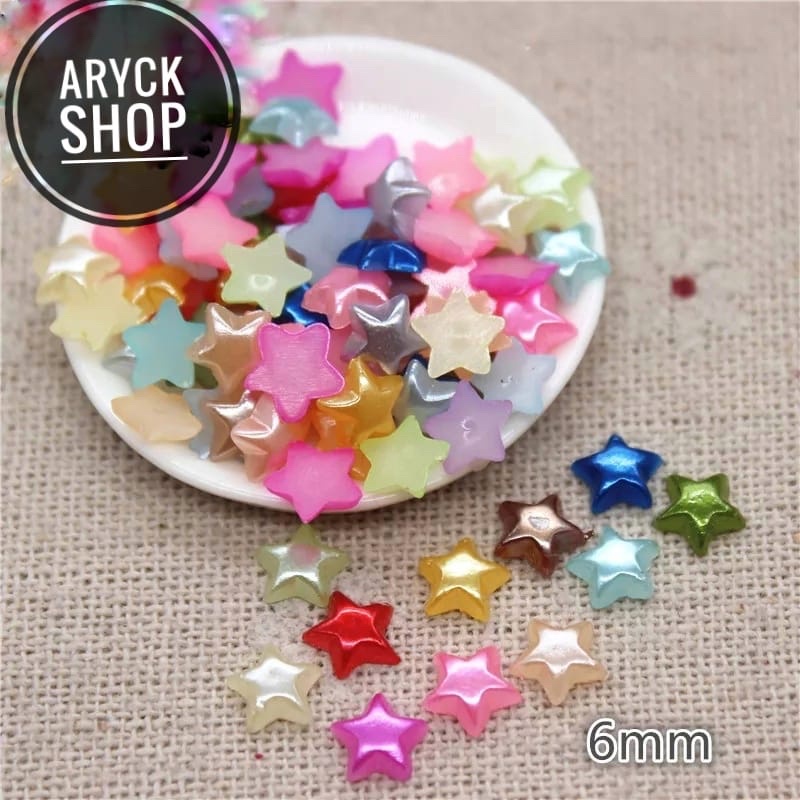 RESIN STAR PEARL 6mm bahan craft DIY Aksesoris