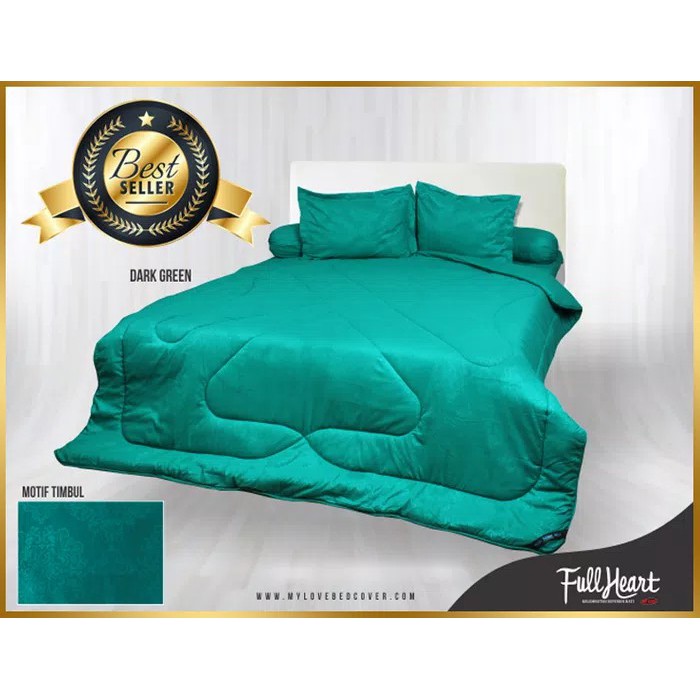 SPREI POLOS FULL HEART MY LOVE "DARK GREEN" KING 180 x 200