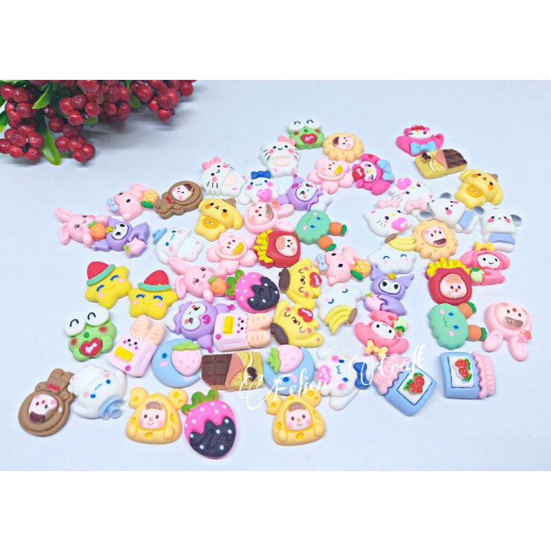 [100 pcs]  Grosir Clay Resin gantungan strap masker mix motif [banyak model]