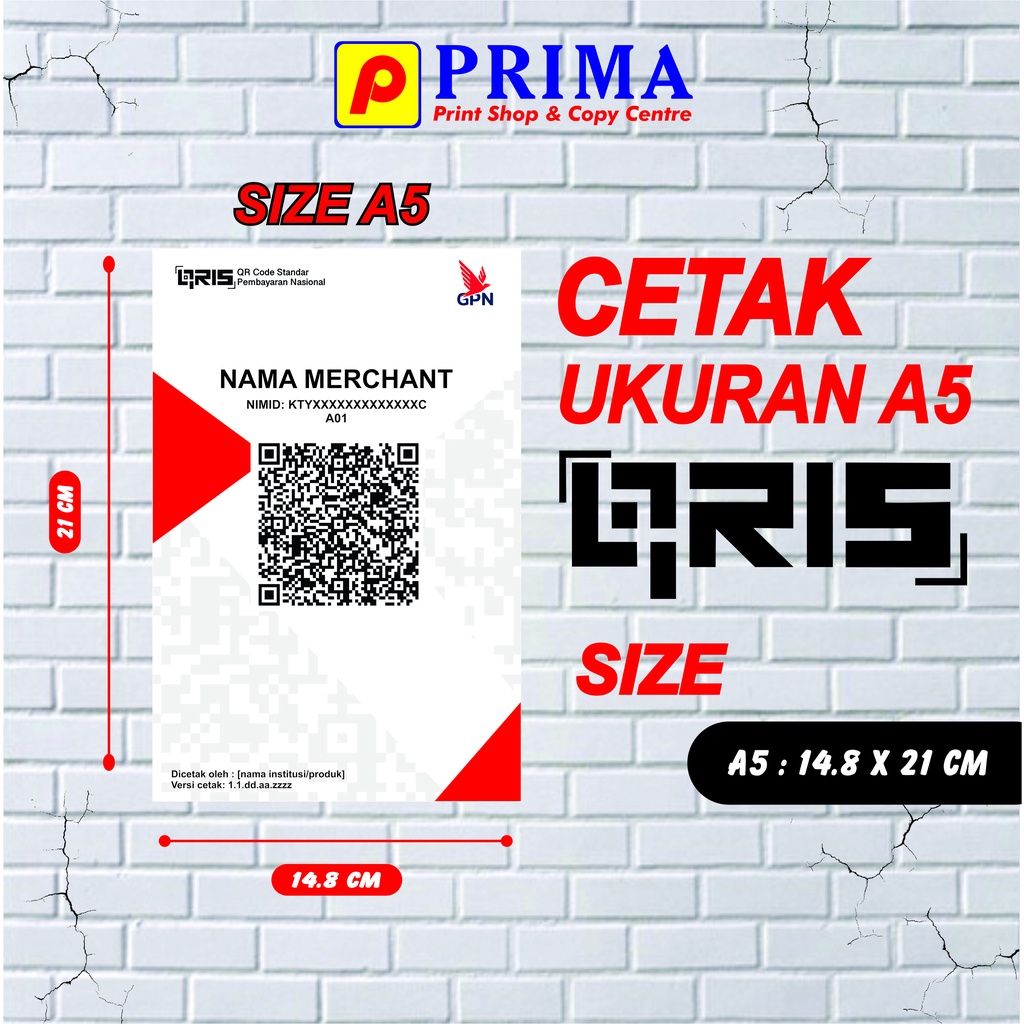 CETAK QRIS CUSTOM (A5) - Bisa Cetak Eceran
