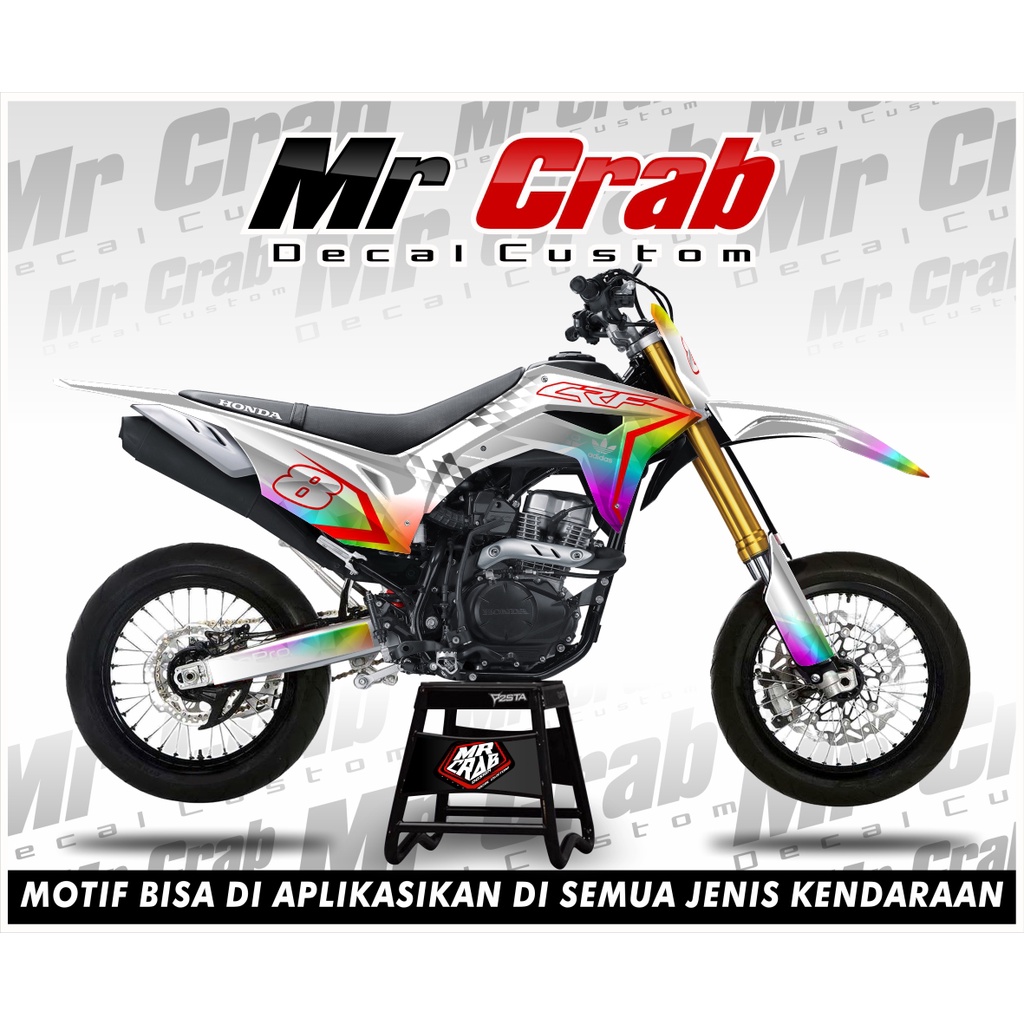decal stiker crf 150 l full body  PUTIH - Supermoto