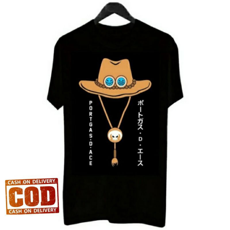 WW - WW023 Kaos Distro Pria T-Shirt Pria Kaos Pria Pordgas D Ace Skull