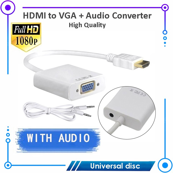 Kabel HDMI TO VGA + AUDIO CONVERTER