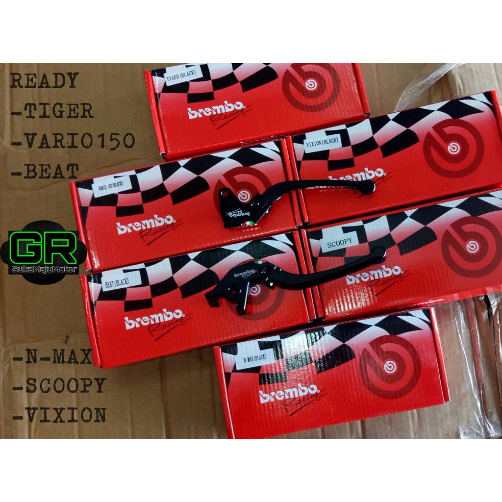 Handle rem brembo model lipat set kiri kanan full black