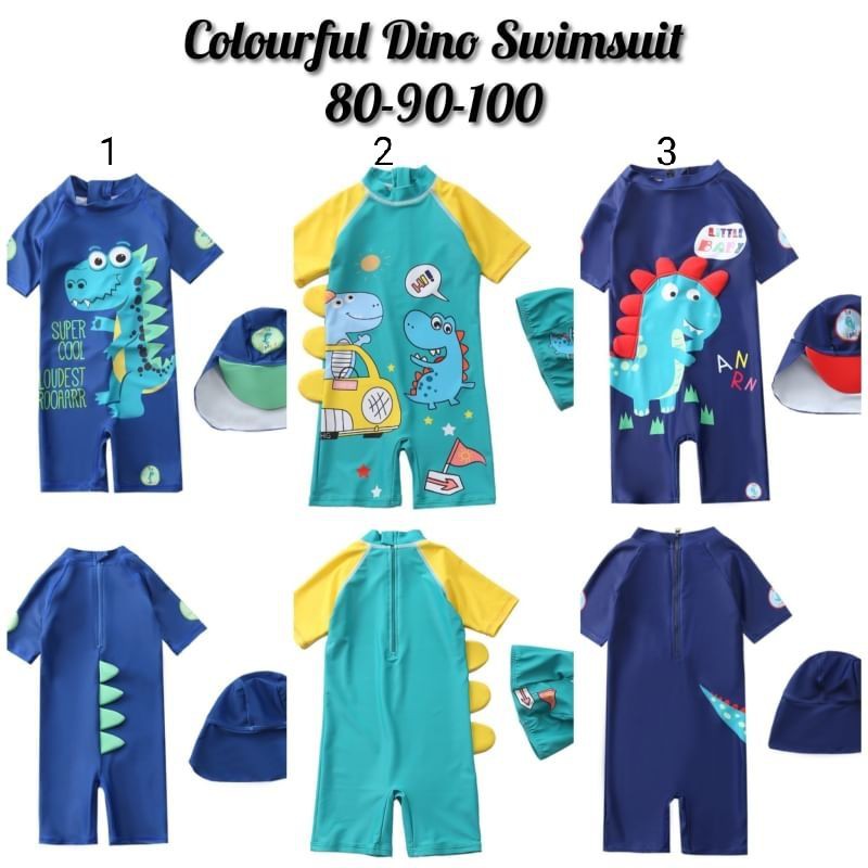 baju renang anak Boy swimsuit, baju renang baby import dino shark, kids baby swimwear