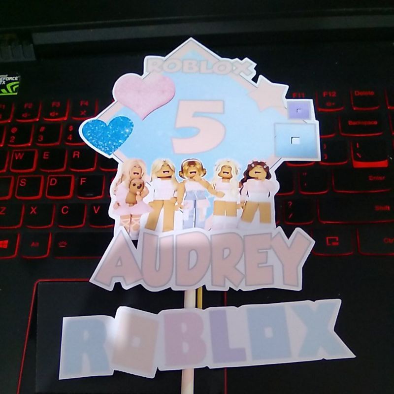 cake topper hiasan kue roblox girl